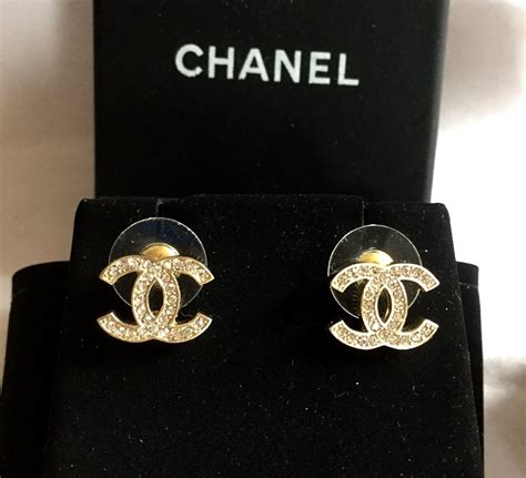 chanel earrings gold stud|Chanel earrings real gold.